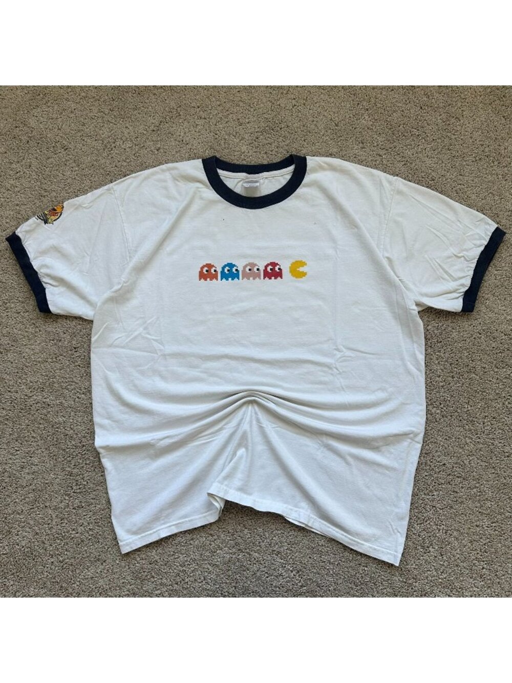 Vintage Y2K Pac-Man Ghosts Ringer T-Shirt XL 25th Anniversary NAMCO Arcade Atari